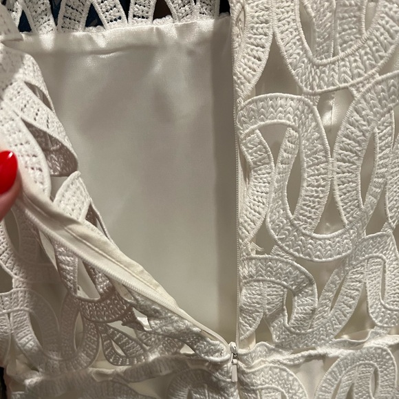 Milly Sienna Embroidered Scallop Lace Dress White SZ 8 NWOT - Picture 8 of 11